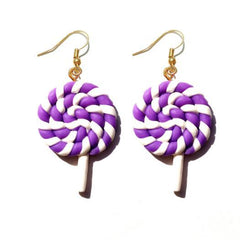 Earring For Women Resin Lollipop Drop Earrings Children Jewelry Custom Made Handmade Cute Girls Cotton Candy Gift - dealskart.com.au