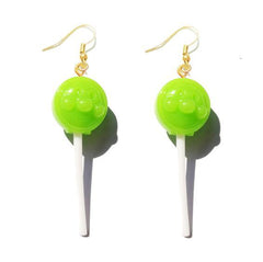 Earring For Women Resin Lollipop Drop Earrings Children Jewelry Custom Made Handmade Cute Girls Cotton Candy Gift - dealskart.com.au