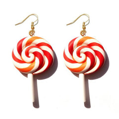 Earring For Women Resin Lollipop Drop Earrings Children Jewelry Custom Made Handmade Cute Girls Cotton Candy Gift - dealskart.com.au