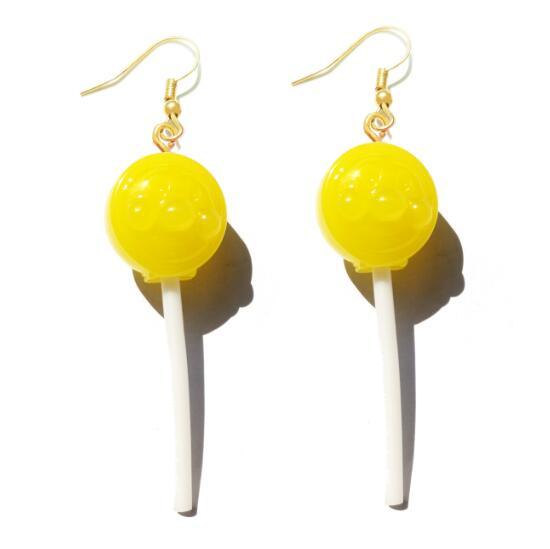 Earring For Women Resin Lollipop Drop Earrings Children Jewelry Custom Made Handmade Cute Girls Cotton Candy Gift - dealskart.com.au