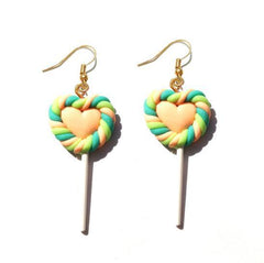 Earring For Women Resin Lollipop Drop Earrings Children Jewelry Custom Made Handmade Cute Girls Cotton Candy Gift - dealskart.com.au