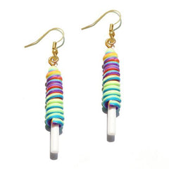 Earring For Women Resin Lollipop Drop Earrings Children Jewelry Custom Made Handmade Cute Girls Cotton Candy Gift - dealskart.com.au