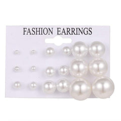 EN 12 Pairs Flower Women'S Earrings Set Pearl Crystal Stud Earrings Boho Geometric Tassel Earrings For Women 2020 Jewelry Gift - dealskart.com.au