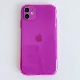 Fluorescent Color Clear Shockproof Phone Case For iPhone 12 Mini 11 Pro Max XR X XS Max 7 8 Plus Soft TPU Phone Cover - dealskart.com.au