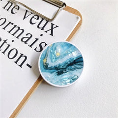 Glossy Popular Marble Expanding Phone Stand Grip Finger Rring Support Anti-Fall Round Foldable Mobile Phone Holder for iPhone 11 - dealskart.com.au