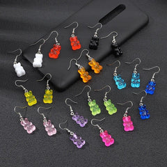 Guangtuo Dangle Drop Polychromatic Bear Stud Earrings - For Women/ Girls - dealskart.com.au