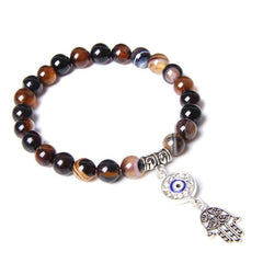 Handmade Natural Stone Lotus Ohm Buddha Beads Bracelet Pink Zebra Stone Lotus Charm Bracelet for Women Men Yoga Jewelry Gifts - dealskart.com.au