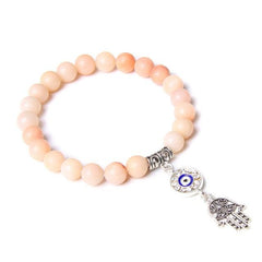 Handmade Natural Stone Lotus Ohm Buddha Beads Bracelet Pink Zebra Stone Lotus Charm Bracelet for Women Men Yoga Jewelry Gifts - dealskart.com.au