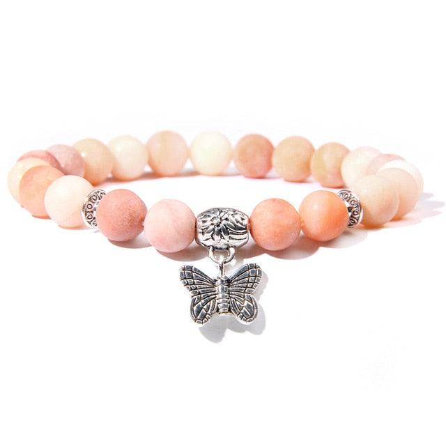 Handmade Natural Stone Lotus Ohm Buddha Beads Bracelet Pink Zebra Stone Lotus Charm Bracelet for Women Men Yoga Jewelry Gifts - dealskart.com.au