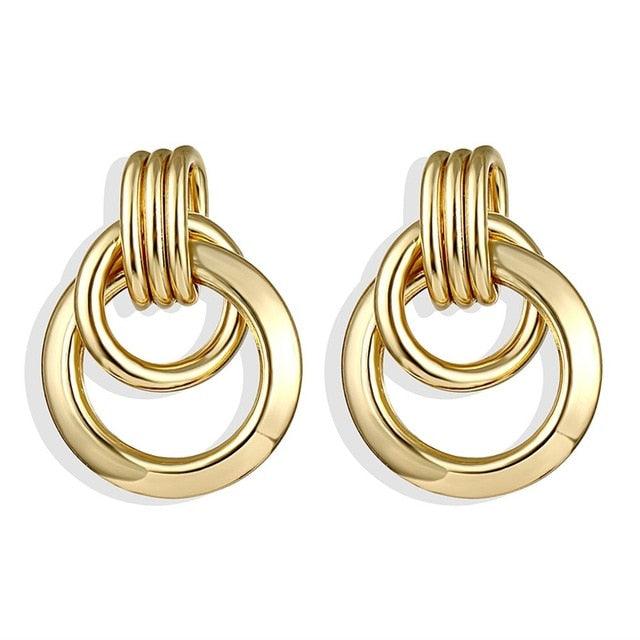 Iparam Women's Geometric Design Charming Earrings - Metal Toned - dealskart.com.au