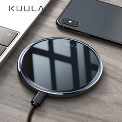 KUULAA 10W Qi Wireless Charger For iPhone X/XS Max XR 8 Plus Mirror Wireless Charging Pad For Samsung S9 S10+ Note 9 8 - dealskart.com.au