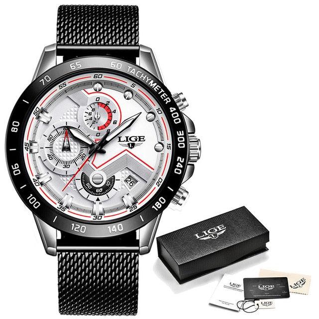 LIGE Men’s Branded Sports Watch with Stainless Steel - dealskart.com.au