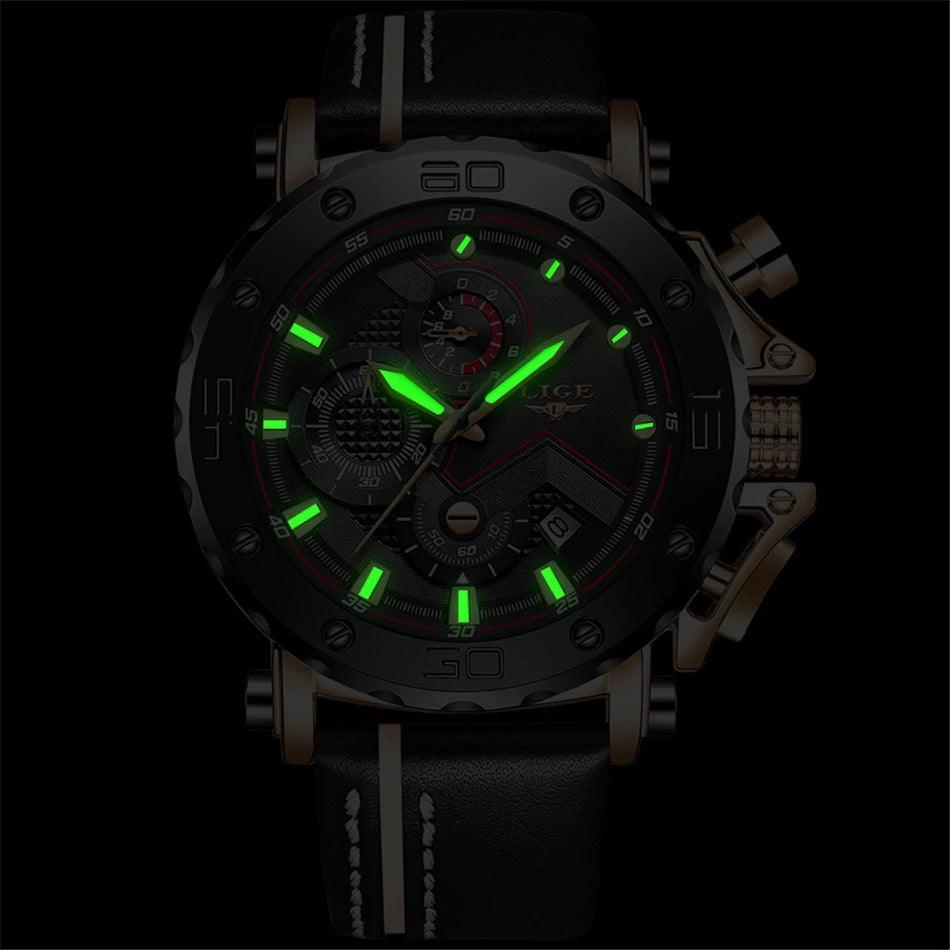 LIGE Men’s Luxury Chronograph Watch- Military Edition - dealskart.com.au