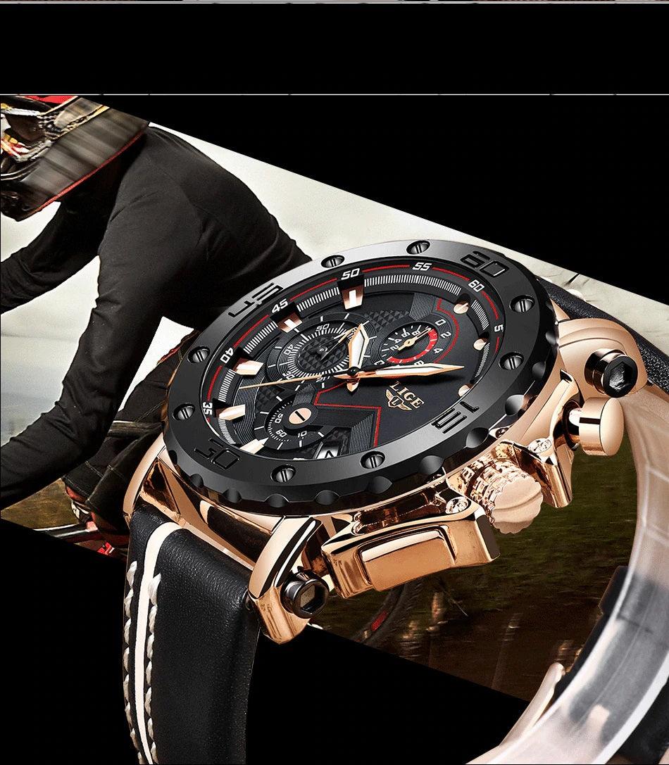 LIGE Men’s Luxury Chronograph Watch- Military Edition - dealskart.com.au