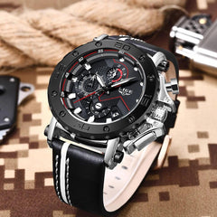 LIGE Men’s Luxury Chronograph Watch- Military Edition - dealskart.com.au