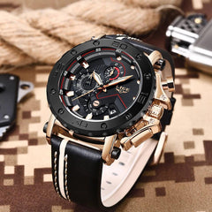 LIGE Men’s Luxury Chronograph Watch- Military Edition - dealskart.com.au