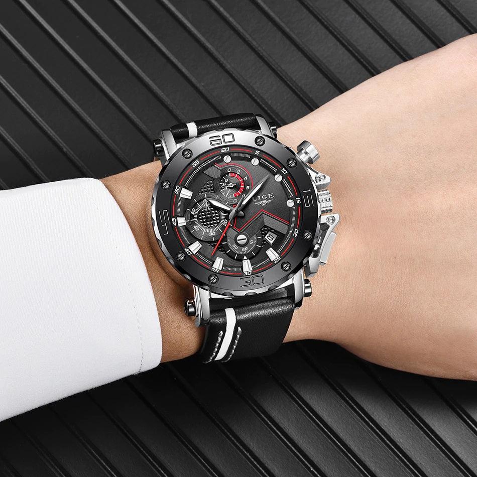 LIGE Men’s Luxury Chronograph Watch- Military Edition - dealskart.com.au