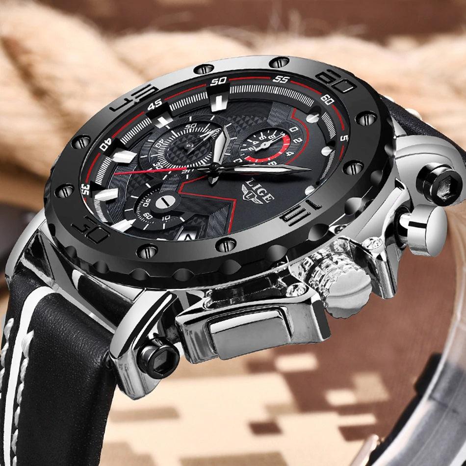 LIGE Men’s Luxury Chronograph Watch- Military Edition - dealskart.com.au