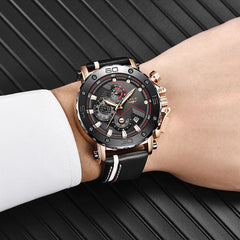 LIGE Men’s Luxury Chronograph Watch- Military Edition - dealskart.com.au