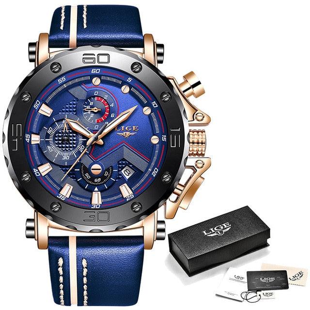 LIGE Men’s Luxury Chronograph Watch- Military Edition - dealskart.com.au