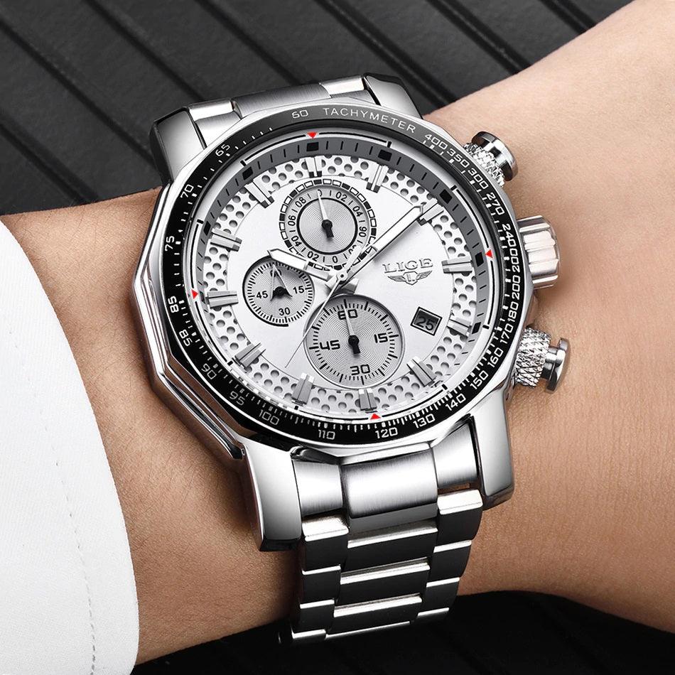 LIGE New Sport Chronograph Men’s Luxury Quartz Watch - dealskart.com.au
