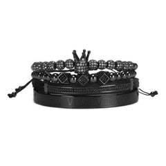 Little Minglou Clear Crystal and Metal Beads Bracelet - For Men/ Women - dealskart.com.au