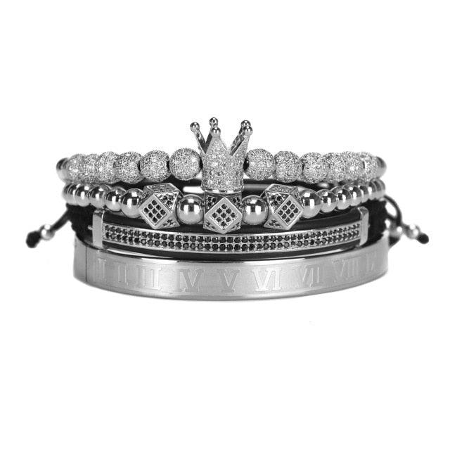 Little Minglou Clear Crystal and Metal Beads Bracelet - For Men/ Women - dealskart.com.au