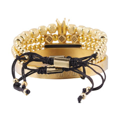 Little Minglou Clear Crystal and Metal Beads Bracelet - For Men/ Women - dealskart.com.au