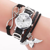 Luxury Leather Wristwatch with Bracelet Set - dealskart.com.au