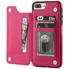 Luxury Slim Fit Premium Leather Cover For iPhone 11 12 mini Pro XR XS Max X 6 6s 7 8 Plus Wallet Card Slots Shockproof Flip Case - dealskart.com.au