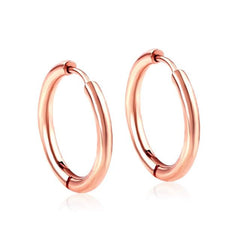 LUXUSTEEL Hoop Earrings Women Gold /Rose Gold/Black Color Round Circle Earring Ear Ring Clip Earrings aretes Mujer - dealskart.com.au