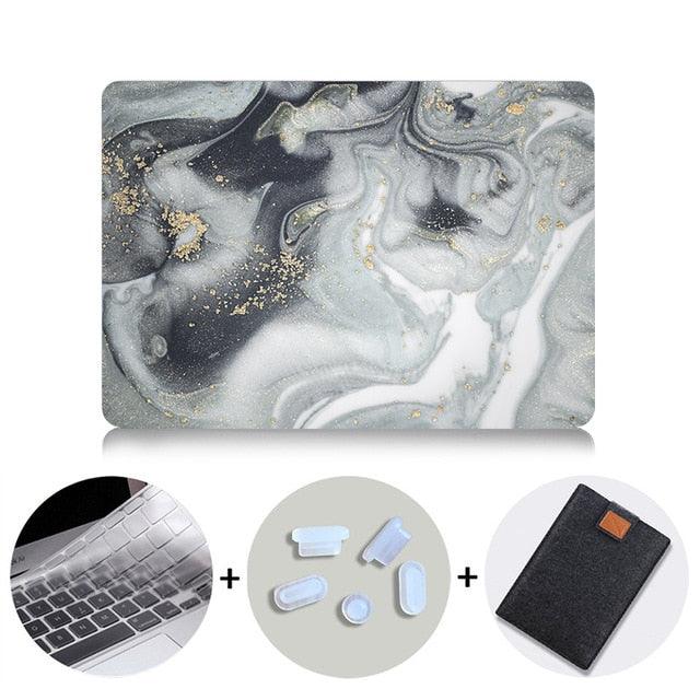 Marble Design MacBook Case With Bag & Keyboard Cover - dealskart.com.au