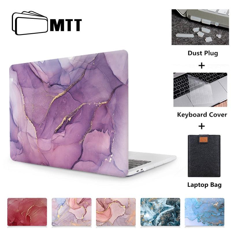 Marble Design MacBook Case With Bag & Keyboard Cover - dealskart.com.au