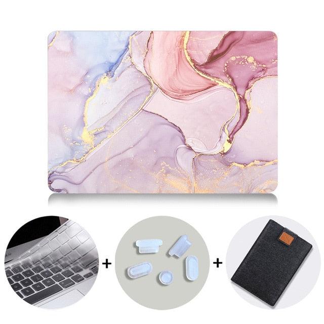 Marble Design MacBook Case With Bag & Keyboard Cover - dealskart.com.au