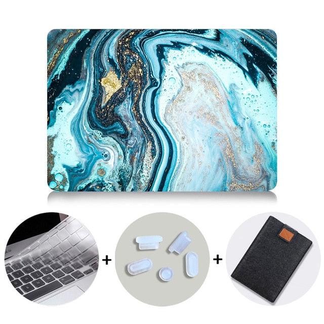 Marble Design MacBook Case With Bag & Keyboard Cover - dealskart.com.au