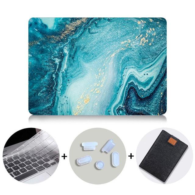 Marble Design MacBook Case With Bag & Keyboard Cover - dealskart.com.au