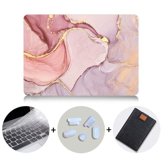 Marble Design MacBook Case With Bag & Keyboard Cover - dealskart.com.au