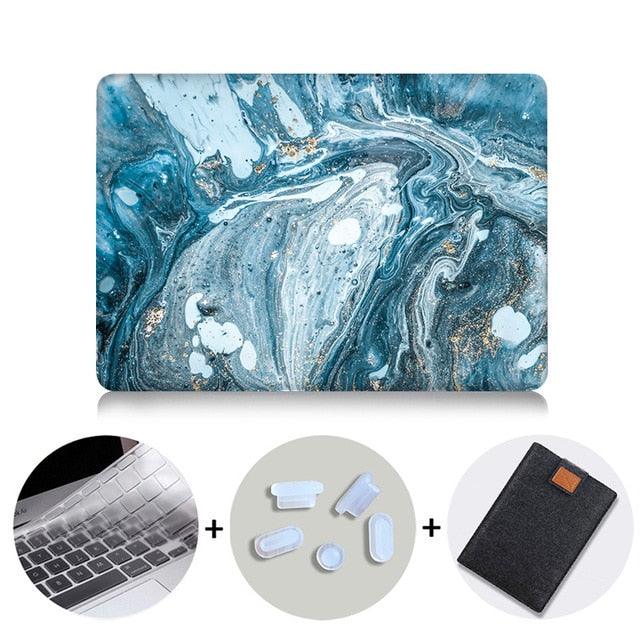 Marble Design MacBook Case With Bag & Keyboard Cover - dealskart.com.au