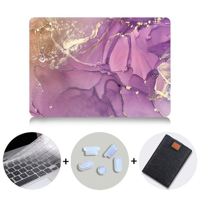 Marble Design MacBook Case With Bag & Keyboard Cover - dealskart.com.au