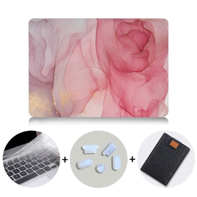 Marble Design MacBook Case With Bag & Keyboard Cover - dealskart.com.au