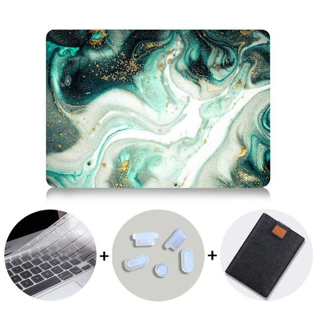 Marble Design MacBook Case With Bag & Keyboard Cover - dealskart.com.au