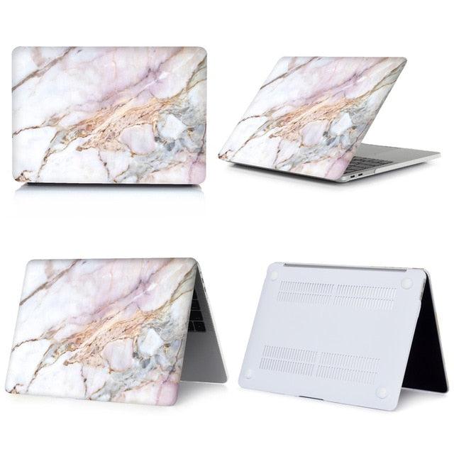 Marble Hardshell Laptop Case For MacBook With Keyboard Cover & Screen Protector - dealskart.com.au