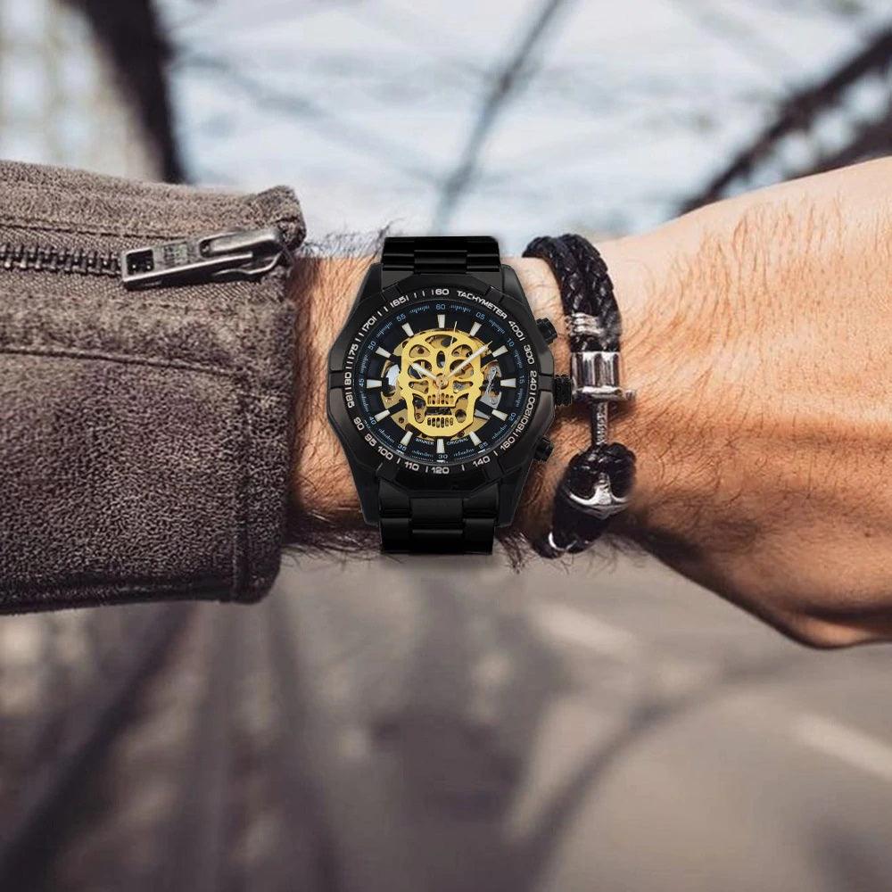 Men’s Automatic Mechanical Skeleton Luxury Watch - dealskart.com.au