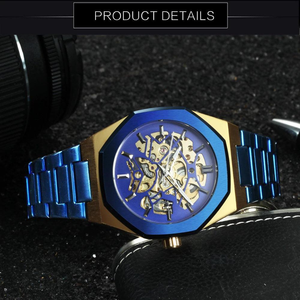 Men’s Automatic Mechanical Skeleton Luxury Watch - dealskart.com.au