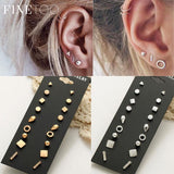 Minimalist Mixed Small Earrings Set Simple Geometric Stud Earrings for Women Girls Tiny Ear Studs Pendientes Kleine Oorbellen - dealskart.com.au