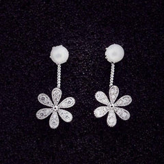 New Fashion Simulated Pearls Pendientes Bijoux Angel Wings Leaf Feather Flowers Stud Earrings For Women Wedding Jewelry Brincos - dealskart.com.au
