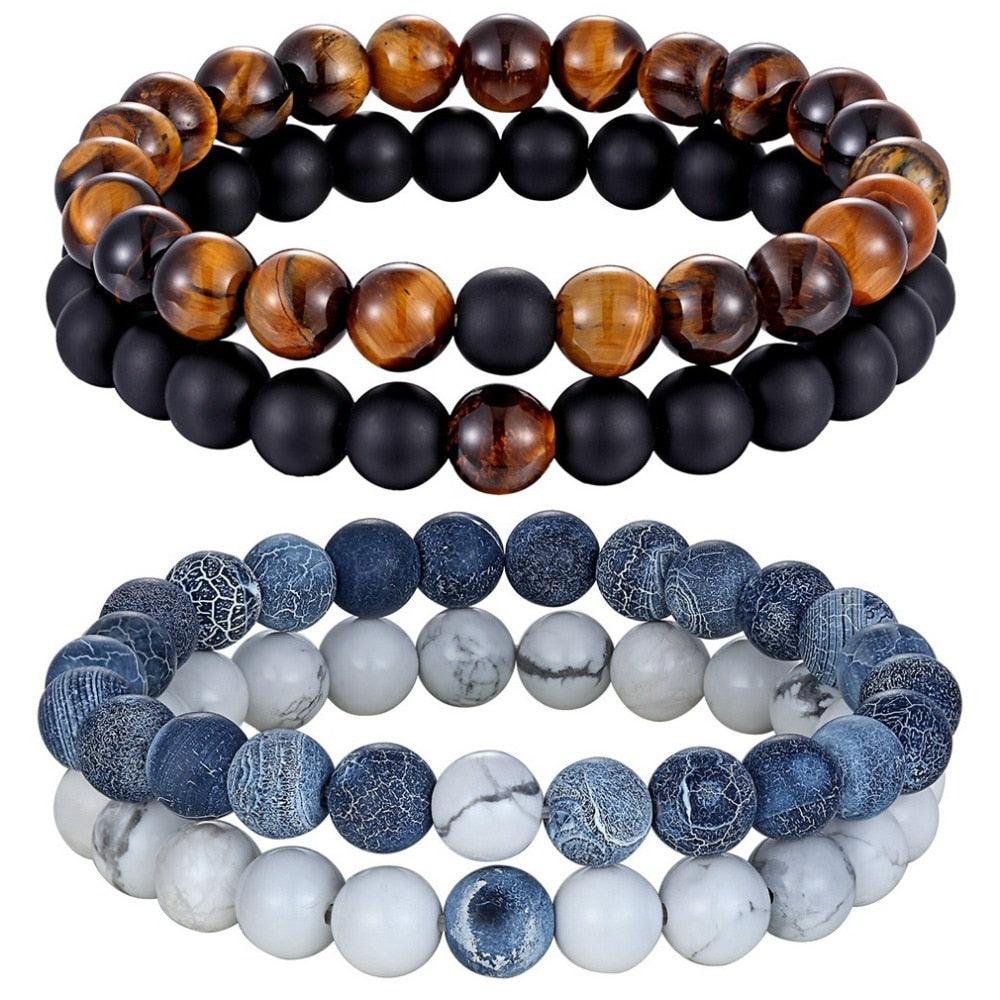 Premium Natural Stone Beads Bracelet - Polished - dealskart.com.au