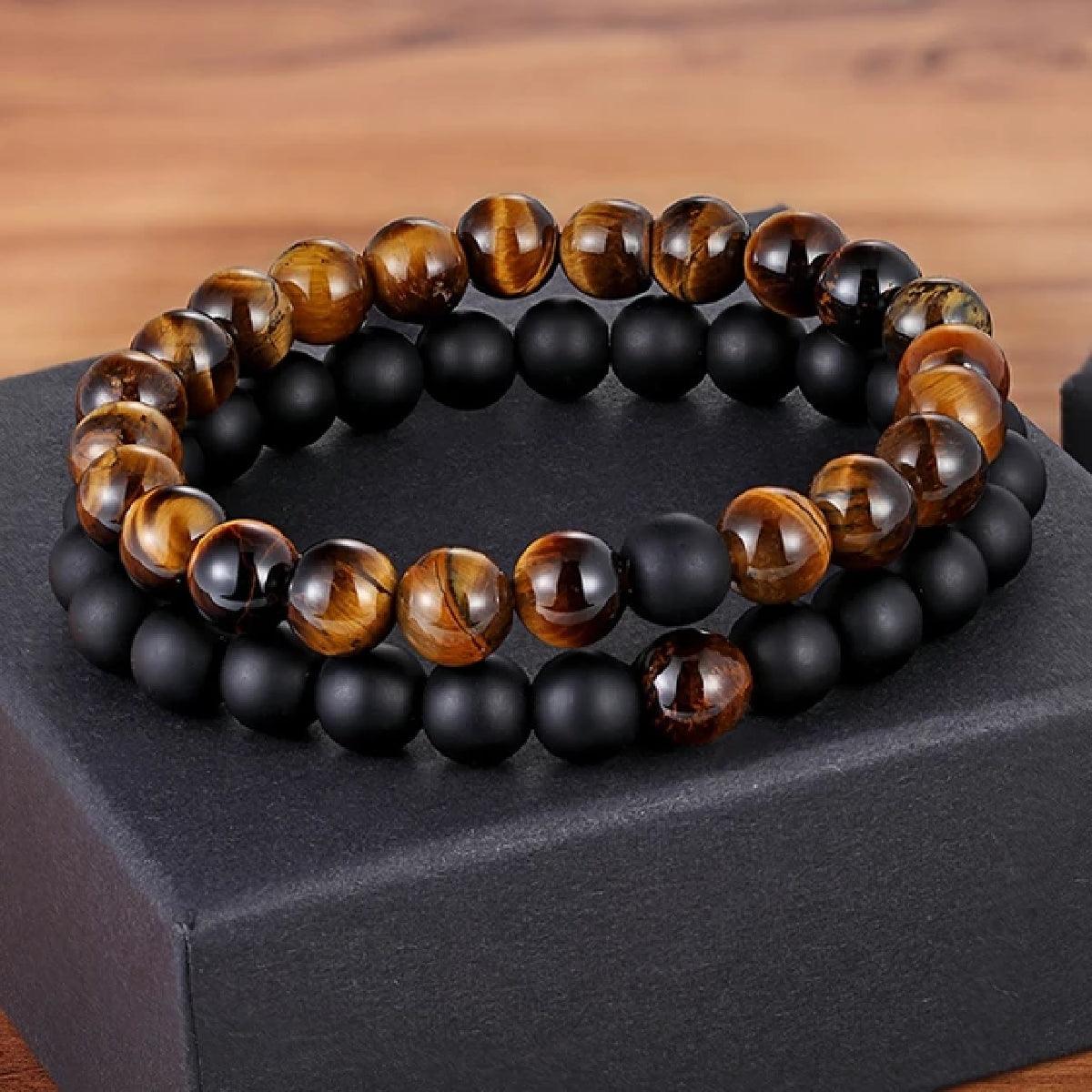 Premium Natural Stone Beads Bracelet - Polished - dealskart.com.au