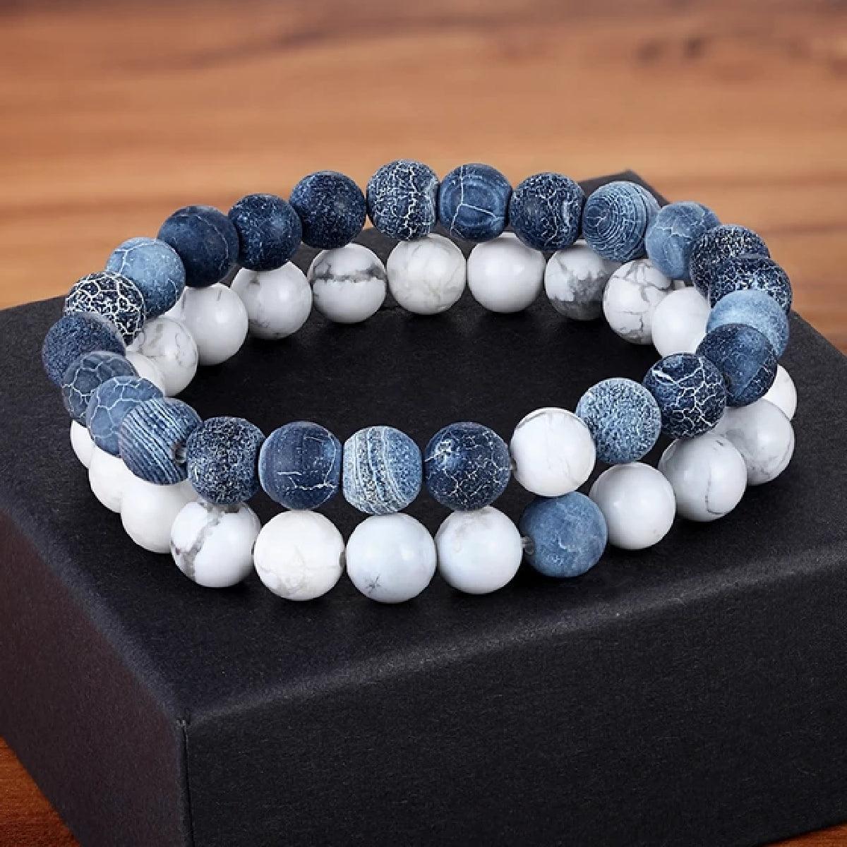 Premium Natural Stone Beads Bracelet - Polished - dealskart.com.au