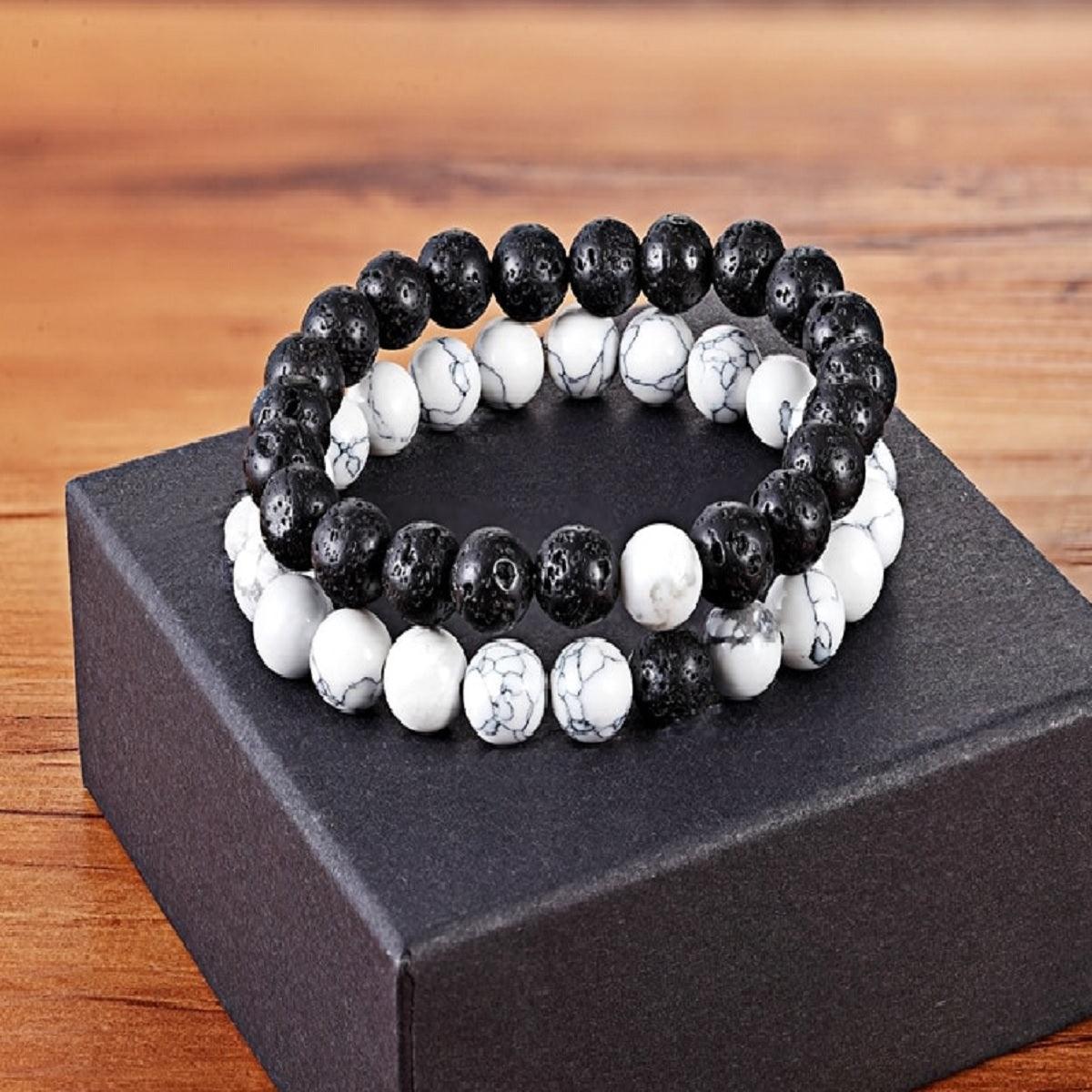 Premium Natural Stone Beads Bracelet - Polished - dealskart.com.au